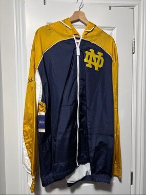 Mitchell & Ness Navy and Gold Notre Dame Windbreaker Jacket